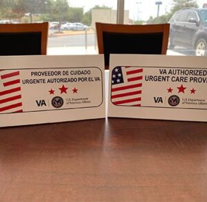 Photo of VA authorized care provider cards