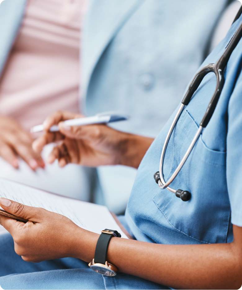 nurse holding documents