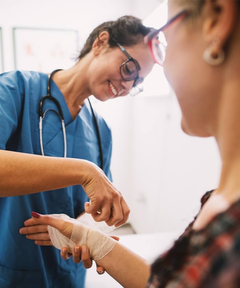 nurse with patient